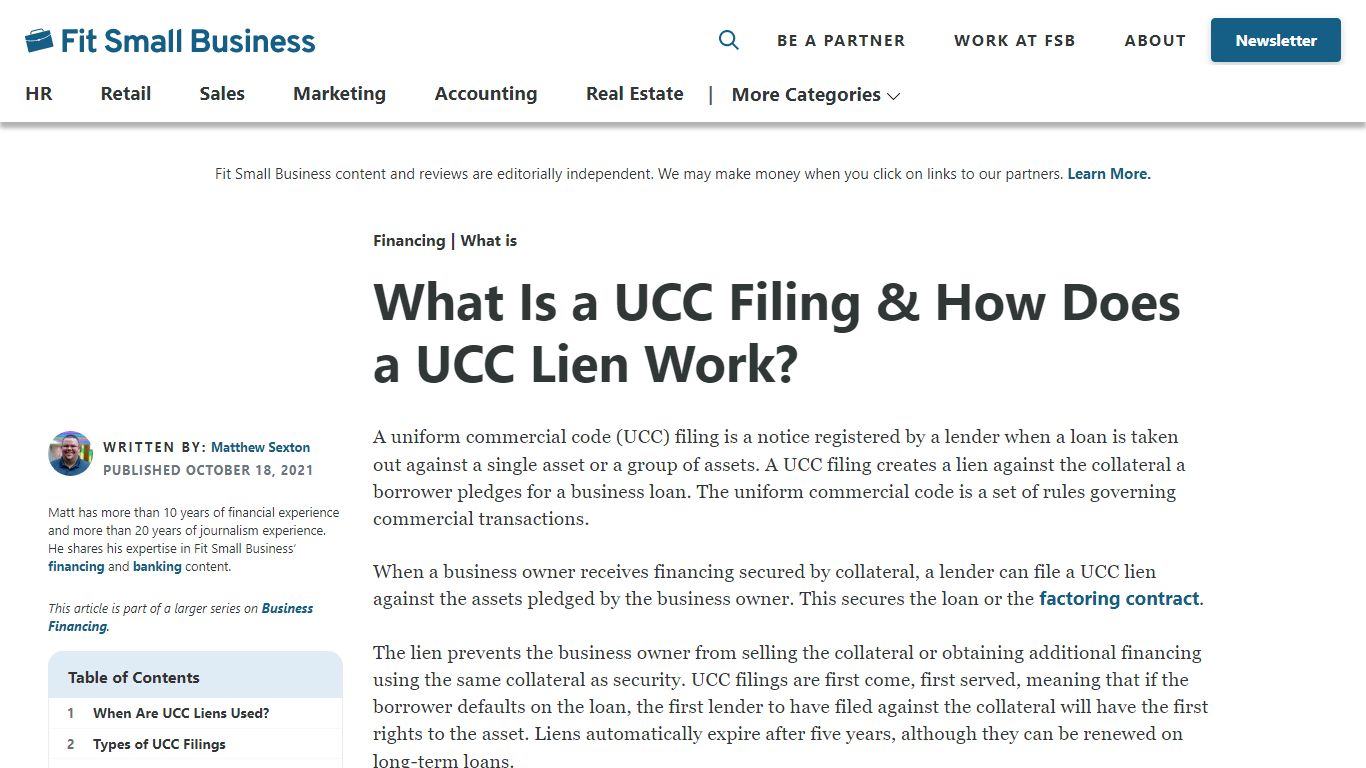 What Is a UCC Filing & How Does a UCC Lien Work? - Fit Small Business